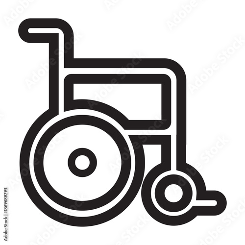 Illustration vector graphic of a Wheelchair accessibility Icon | Outline icon
