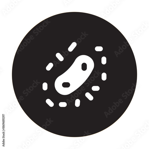 Illustration vector graphic of a  microscopic germ or bacterium Icon | Circle Glyph Icon