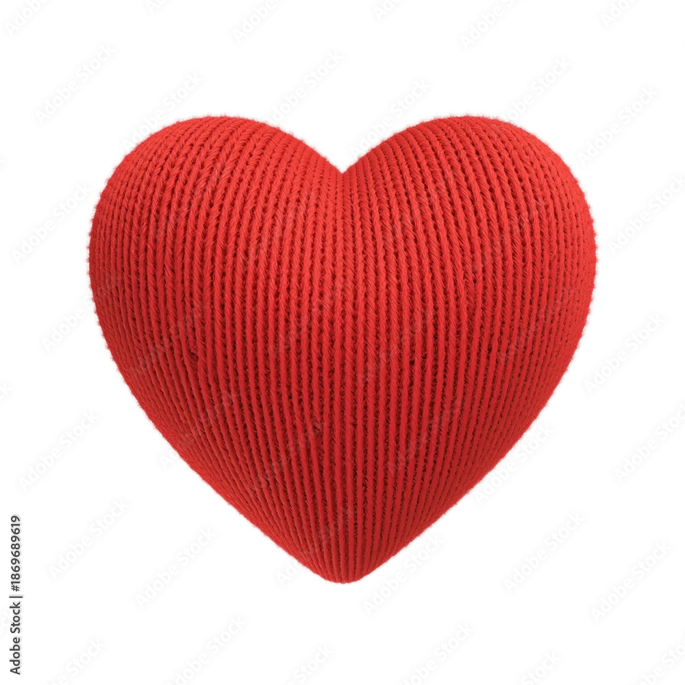 Fototapeta premium A red heart shaped pillow on transparent background