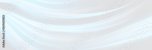 Soft blue waves on white background. Air flow. Textile, silk, satin background. Fresh smell.