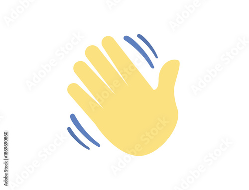 waving hand palm fingers hello high five emoji symbol sign icon vector illustration isolated flat greeting
