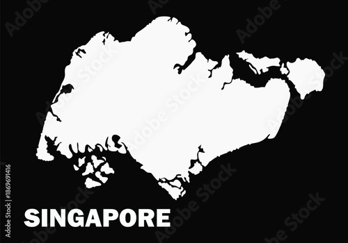Singapore map silhouette simple vector graphic for 