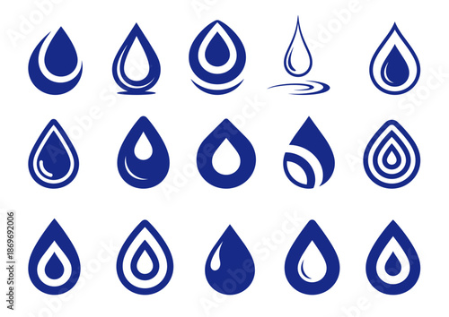 Minimalist single-color water drop vector graphic transparent background editable logo design resource for branding and creative projects