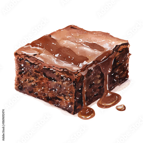 A watercolor painting of Brownie, vector illustration on white background.