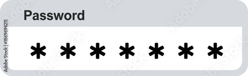 Secure Password Input Field with Asterisks on Digital Screen for Login or Account Access
