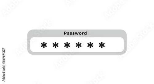 Secure Six Character Password Input Field with Asterisks on White Background