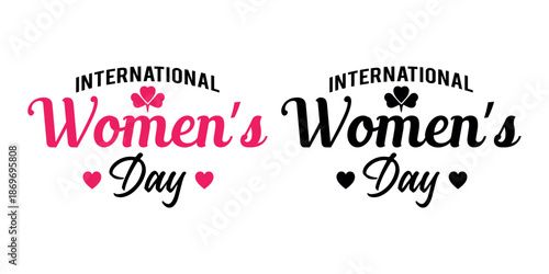 Stylish Script Lettering for International Women’s Day Typography Vector Illustration Set