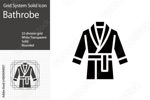 Bathrobe and kimono icons, bathrobe illustrations