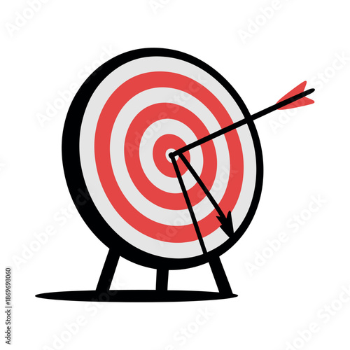 Target with arrows hitting the bullseye symbolizes achieving goals and precision in.