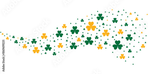 Clover wave banner. ST Patrick's day clip art vector illustration. St Patrick's day background