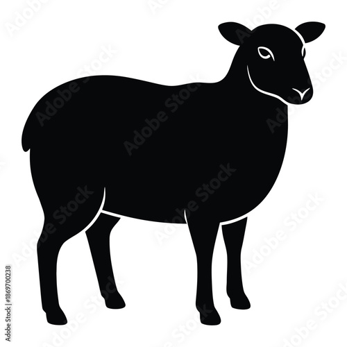 Sheep Silhouette Vector Icon for Farm, Agriculture, and Wool Branding