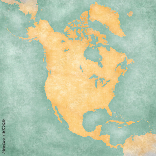 Map of North America - Blank map WITHOUT BORDERS