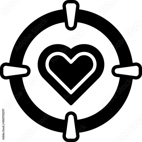 Love Target Solid Icon