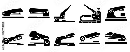 stapler icon set isolated sign symbol vector illustration - Collection of high quality vector icons