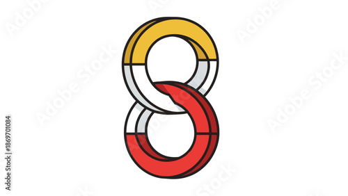 Infinity symbol made of two connected rings