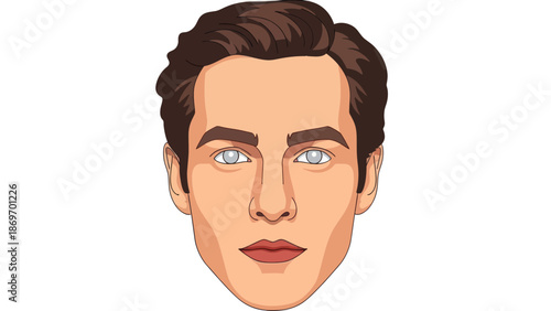 Handsome man cartoon portrait illustration