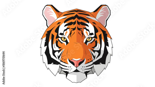 Geometric Tiger Head Illustration