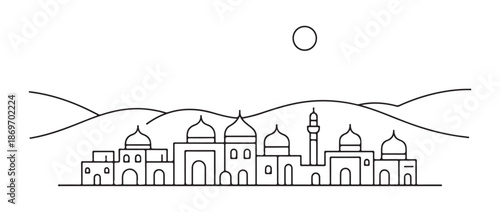 Islamic icons collection featuring crescent moon stars mosque lanterns holy book for ramadan kareem