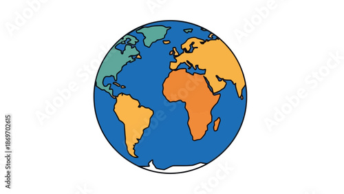 Earth globe illustration, world continents