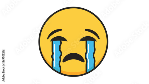 Crying Emoji Face with Tears Streaming Down