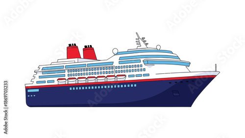 Cruise ship vector illustration on white