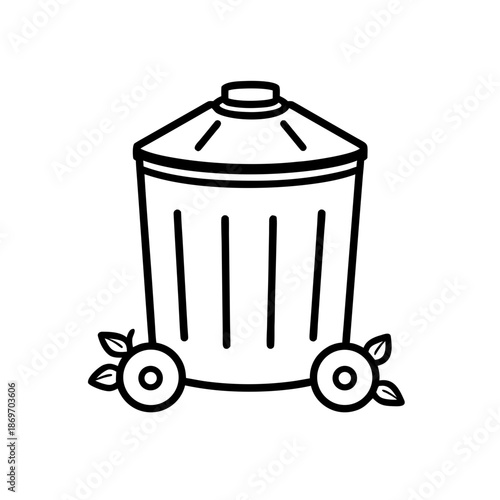 Outline eco icon: Compost bin