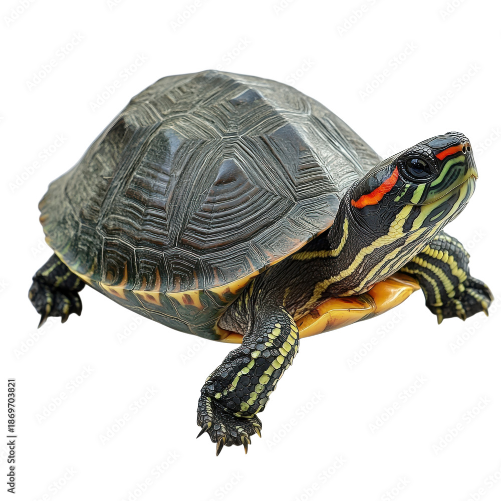 Obraz premium Colorful turtle on transparent background