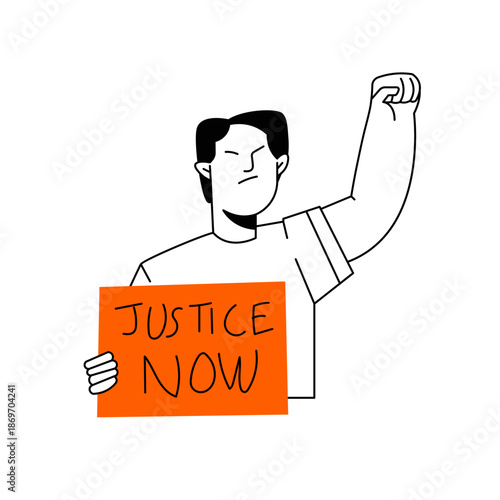 Person Protesting for Justice Now