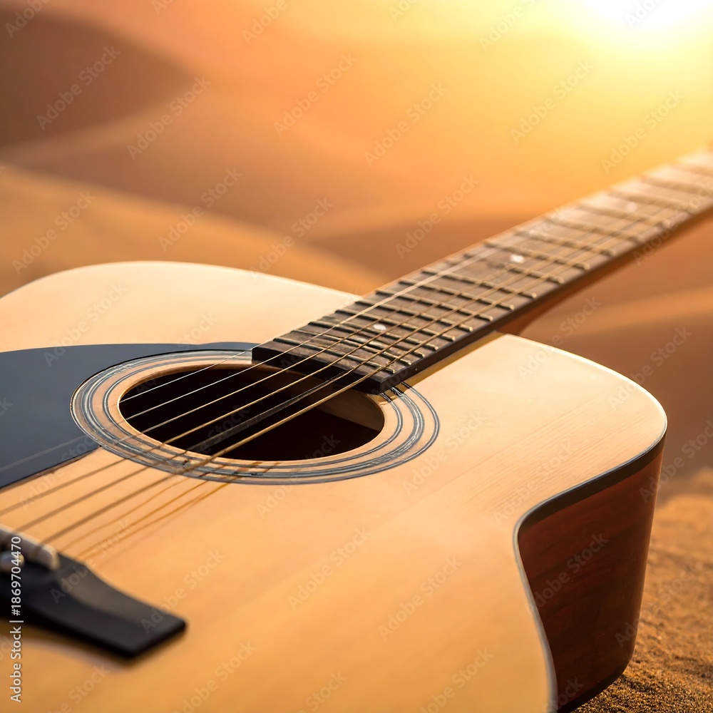 Obraz premium acoustic guitar close up