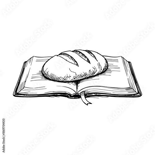 Open book with bread