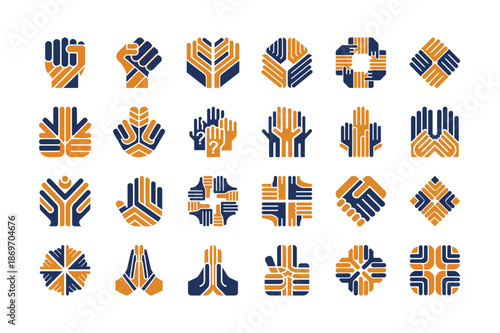 Abstract geometric hand illustrations isolated on transparent background, Vector, illustration