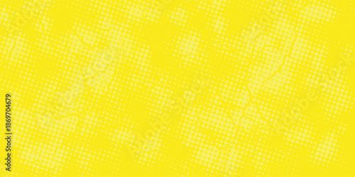 Pop art lemon yellow background with halftone patterns in comic book style, vector.modern