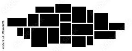 Mood board, scrapbook grid vector illustration. Photo gallery mosaic collage