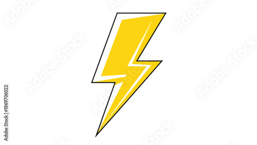 Yellow Lightning Bolt Cartoon Vector Illustration