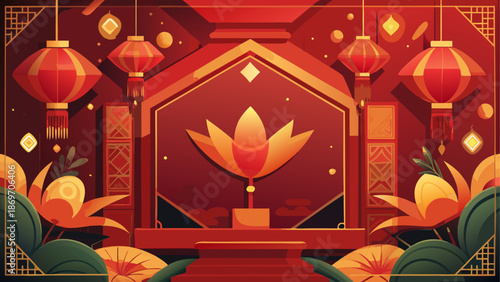 Vibrant chinese new year celebration scene