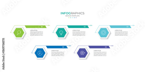 Vector infographic design template with 5 options or steps