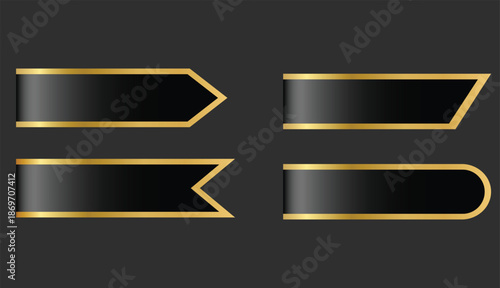 Luxury golden labels elements set. Best quality certificate sticker. decorative luxury tape. Cartoon premium badges and stickers collection
