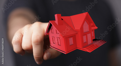 Conceptual image of a red h...