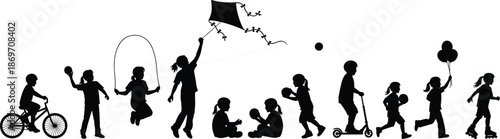 childhood, playtime, kids, play, joy, freedom, silhouettes, fun, youth, activity, motion, happiness, outdoors, games, energy, innocence, lifestyle, recreation, growth, imagination