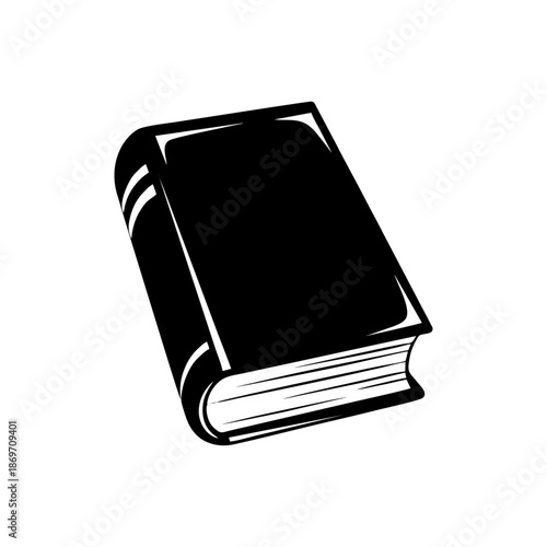 Black book with white pages on a pure illustration