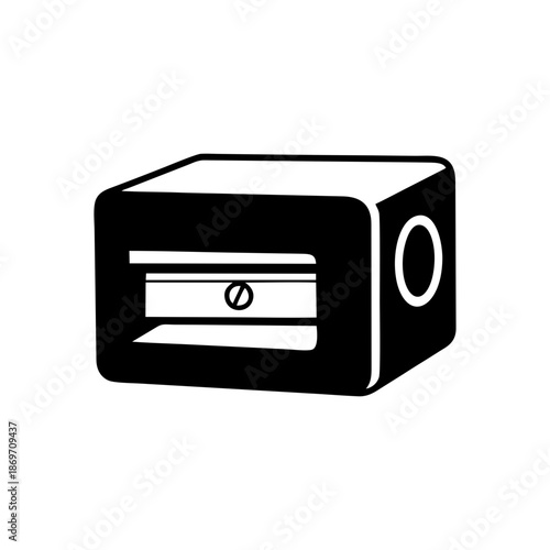 Black and white illustration of a safe lock box with a dial