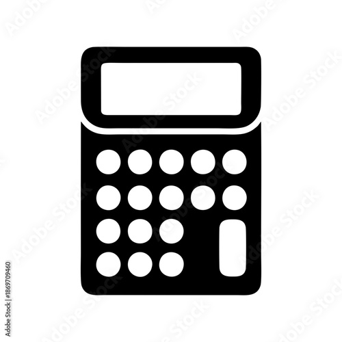 Black and white illustration of a basic calculator