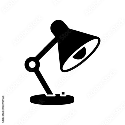 Black desk lamp with adjustable arm simple silhouette clipart