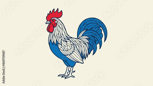 Colorful Rooster Illustration A Vibrant Depiction of a Proud Bird.