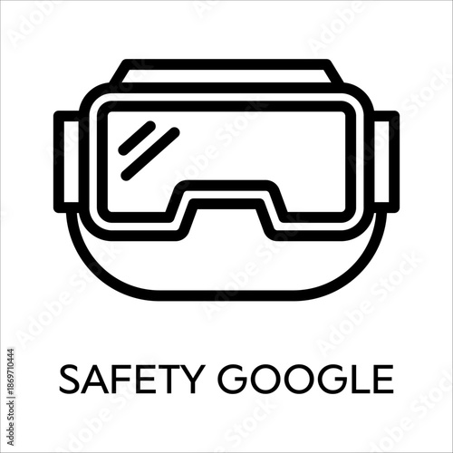 a Simple black line icon of Safety Google