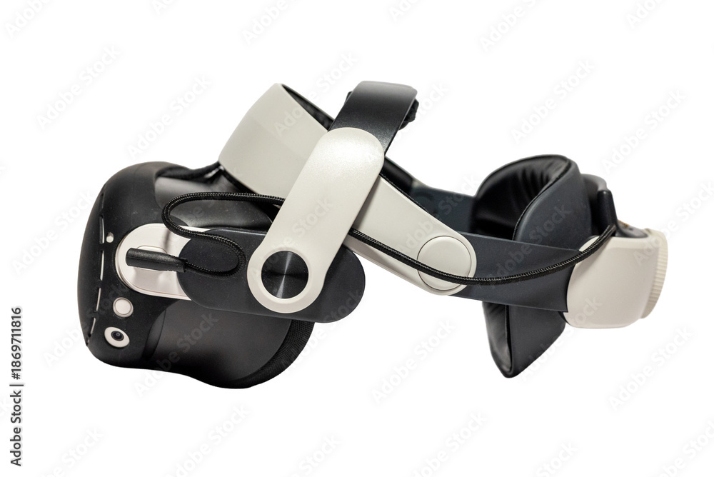Φωτογραφία Modern VR headset isolated on white background, showing front and side view