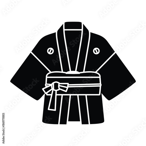 Vector illustration icon vector illustration of a traditional japanese martial arts uniform with a belt tied around the waist isolated on white background