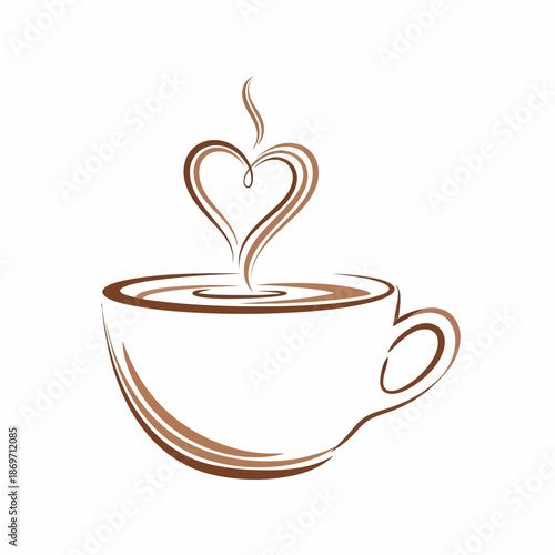 Love Heart Steam From Coffee Cup