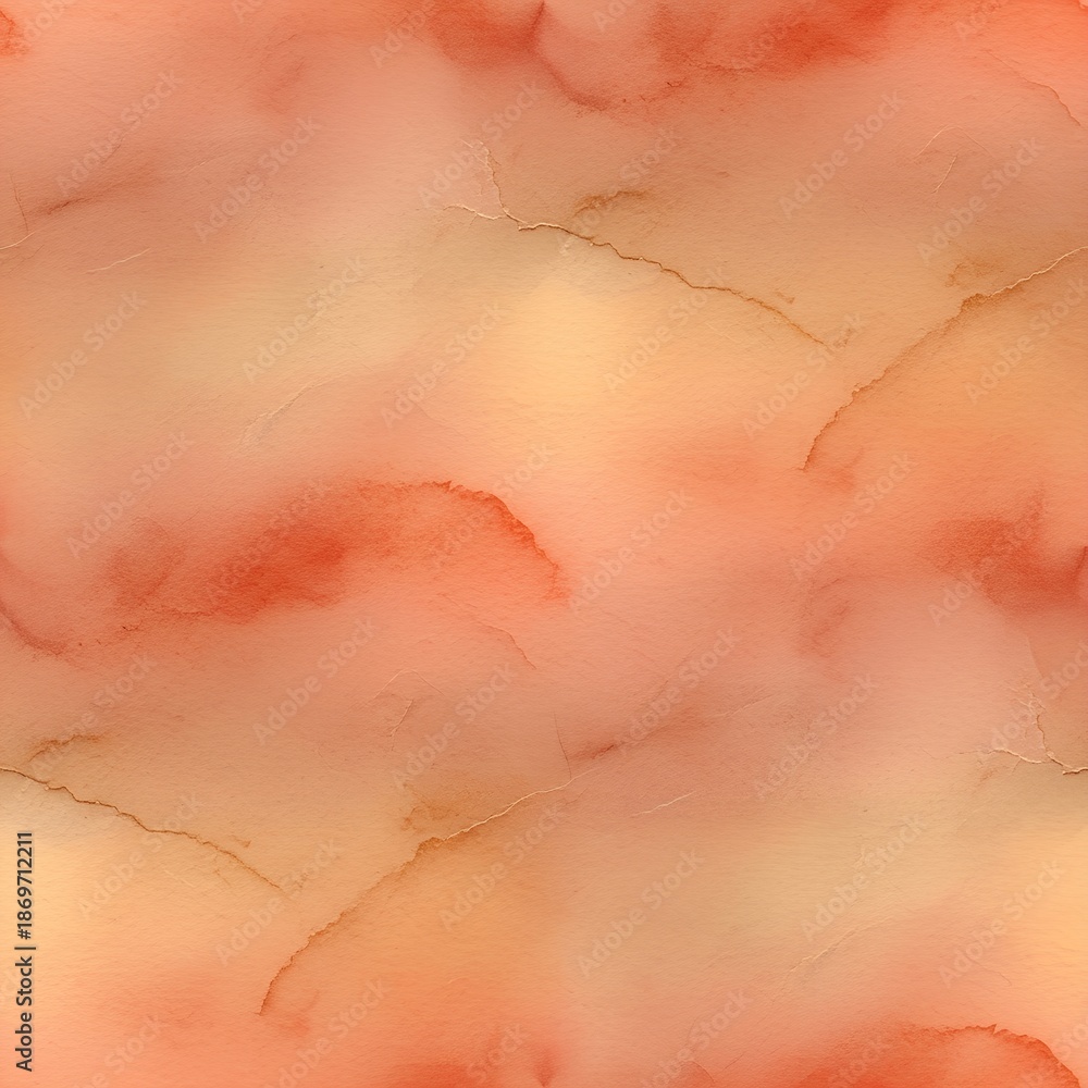 Fototapeta premium Warm orange watercolor wash abstract background texture