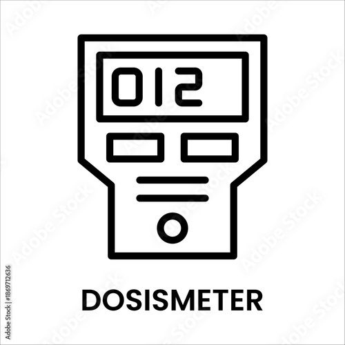 a Simple black line icon of dosage meter